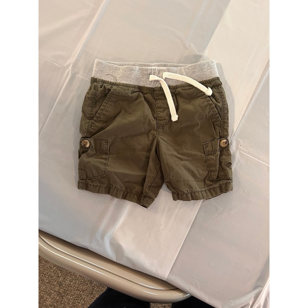 Old Navy Kids Olive Green Cargo Shorts Elastic Waist Drawstring 2T